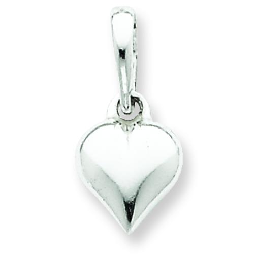 Findingking Sterling Silver Puffed Heart Charm & 18" Chain