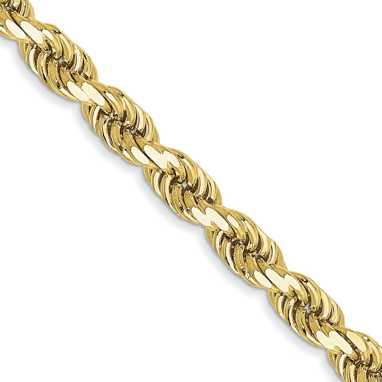 Findingking 10K Gold 3.5mm Rope Chain Bracelet 8" FindingKing