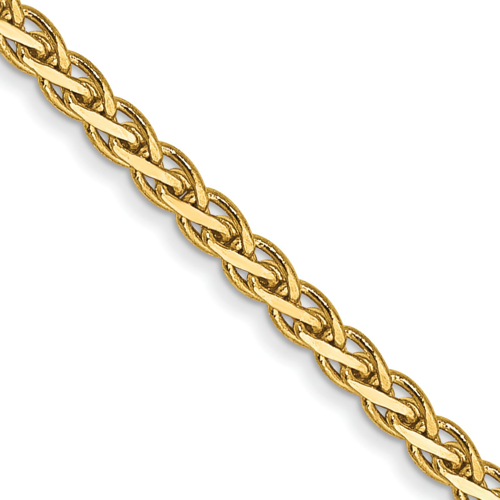 Findingking 14K Gold 1.8mm Flat Wheat Chain Necklace Jewelry 18"