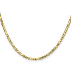 Findingking 14K Gold 3mm Flat Wheat Chain Necklace Jewelry 20"