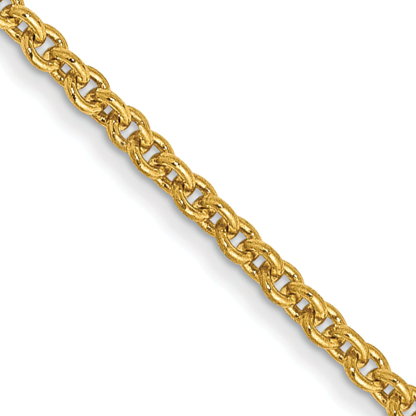 Findingking 14K Yellow Gold 1.5mm Cable Chain Necklace Jewelry 16"
