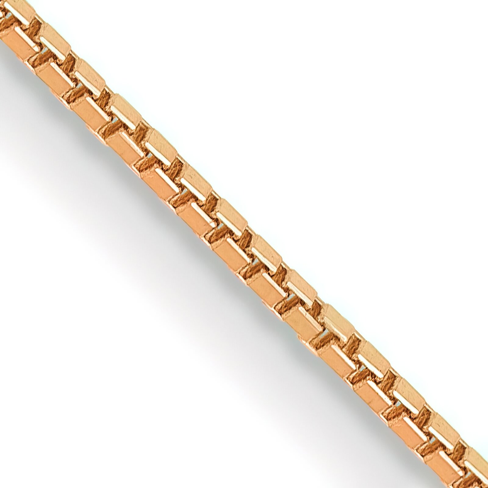 Findingking 14K Rose Gold .8mm Box Link Chain Necklace Jewelry 18"
