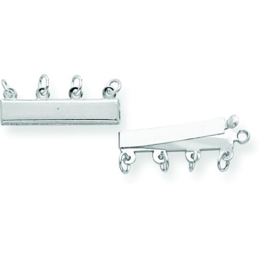 Findingking 14K White Gold 4 Strand Pearl Clasp 18.4mm