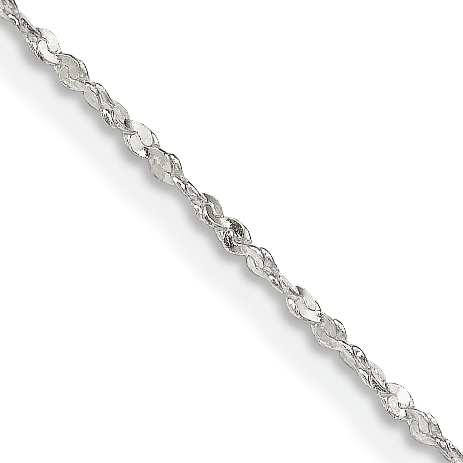 Findingking Sterling Silver Twisted serpentine Chain 16"