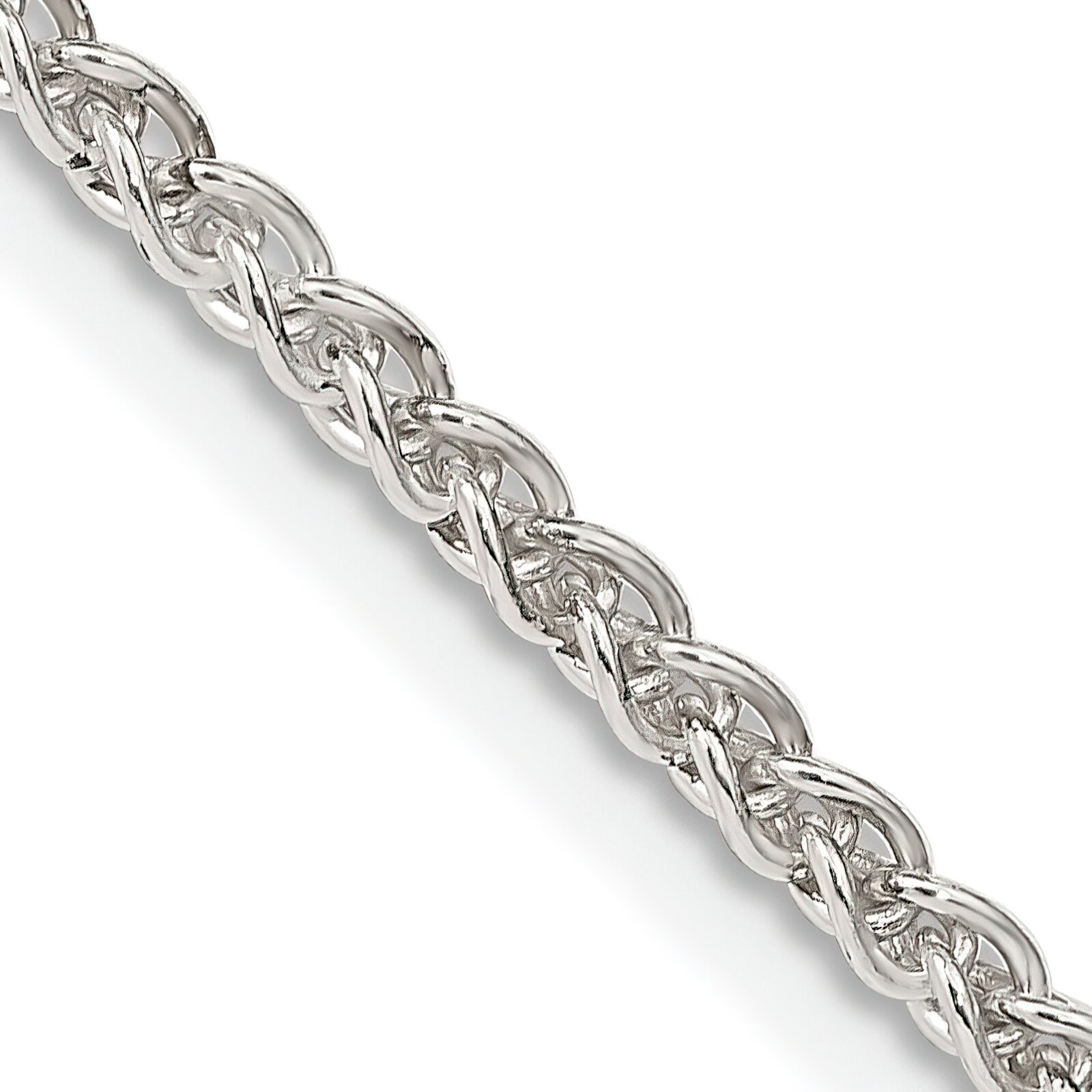 Findingking Sterling Silver Round Spiga Chain 24"