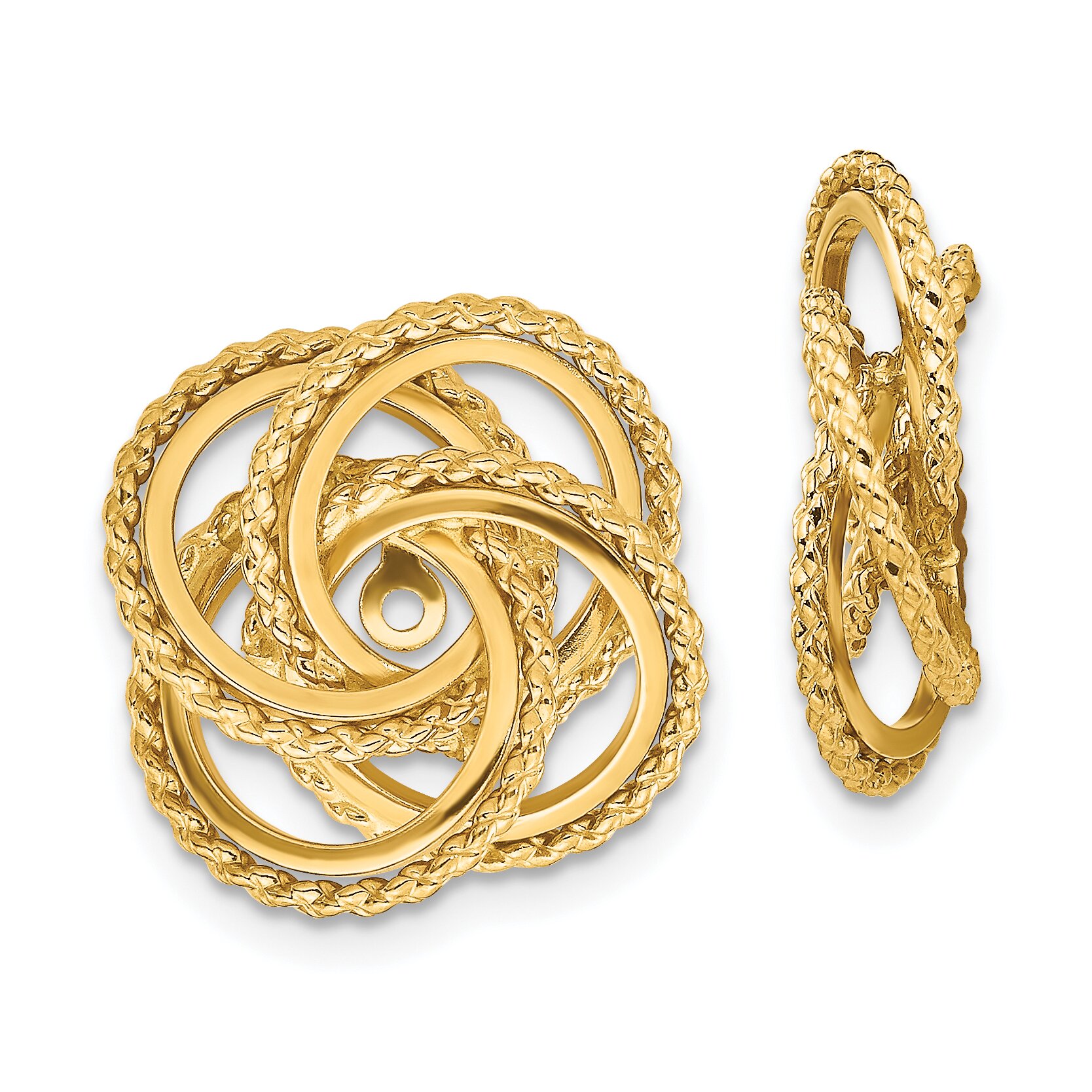 Findingking 14K Gold Twisted Fancy Earring Jackets Jewelry