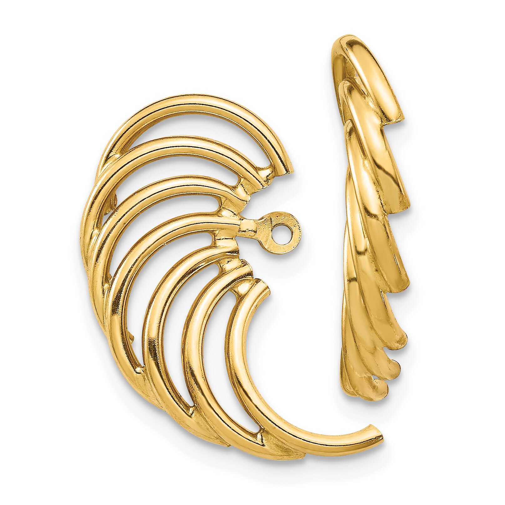 Findingking 14K Gold Swirl Shaped Earring Jackets Jewelry