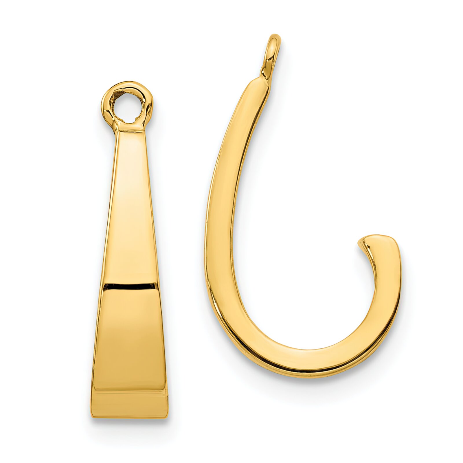 Findingking 14K Yellow Gold J Hoop Earring Jackets Jewelry
