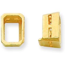 Findingking 14K Gold Emerald Cut Airline Bezel Setting 6x4mm