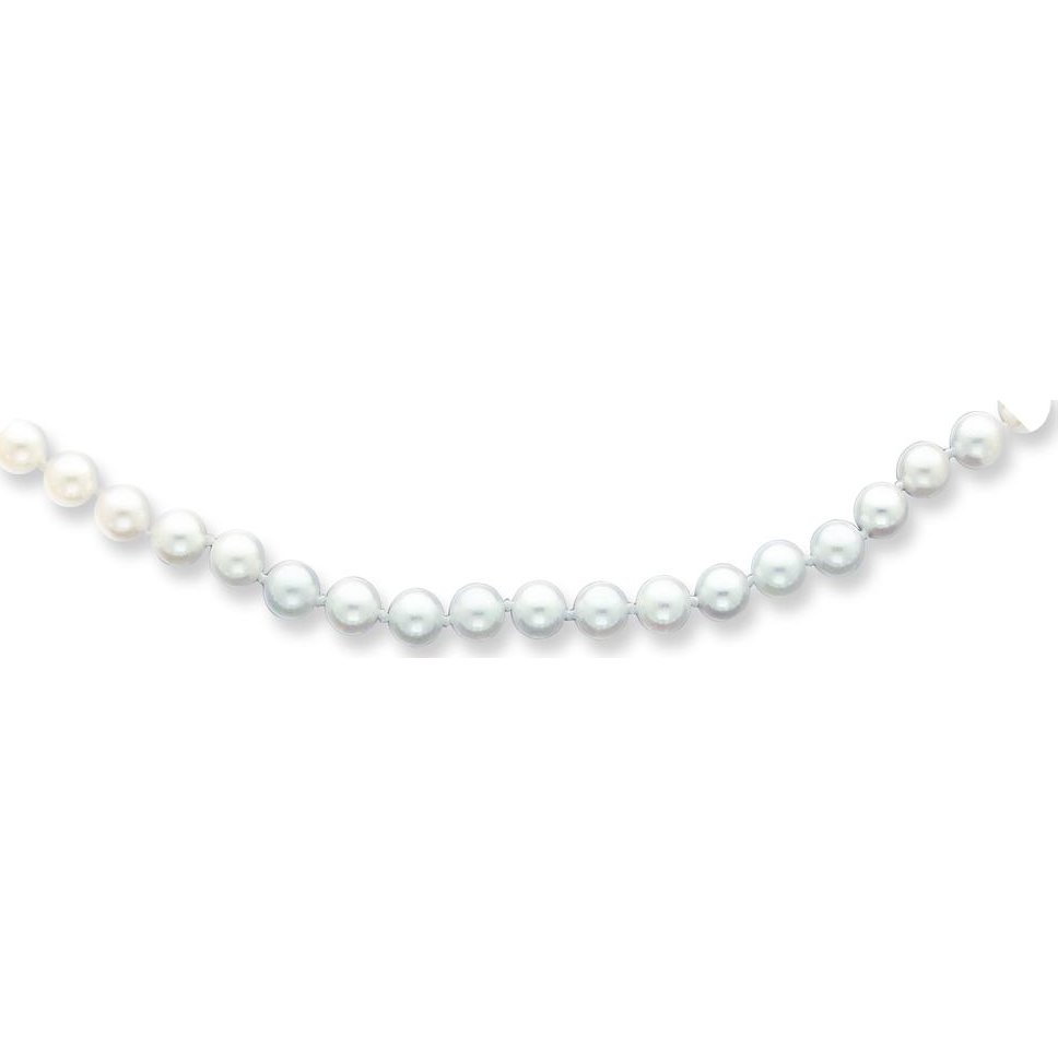 Findingking 14K Gold 5.5mm White Cultured Round Pearl Strand 24"