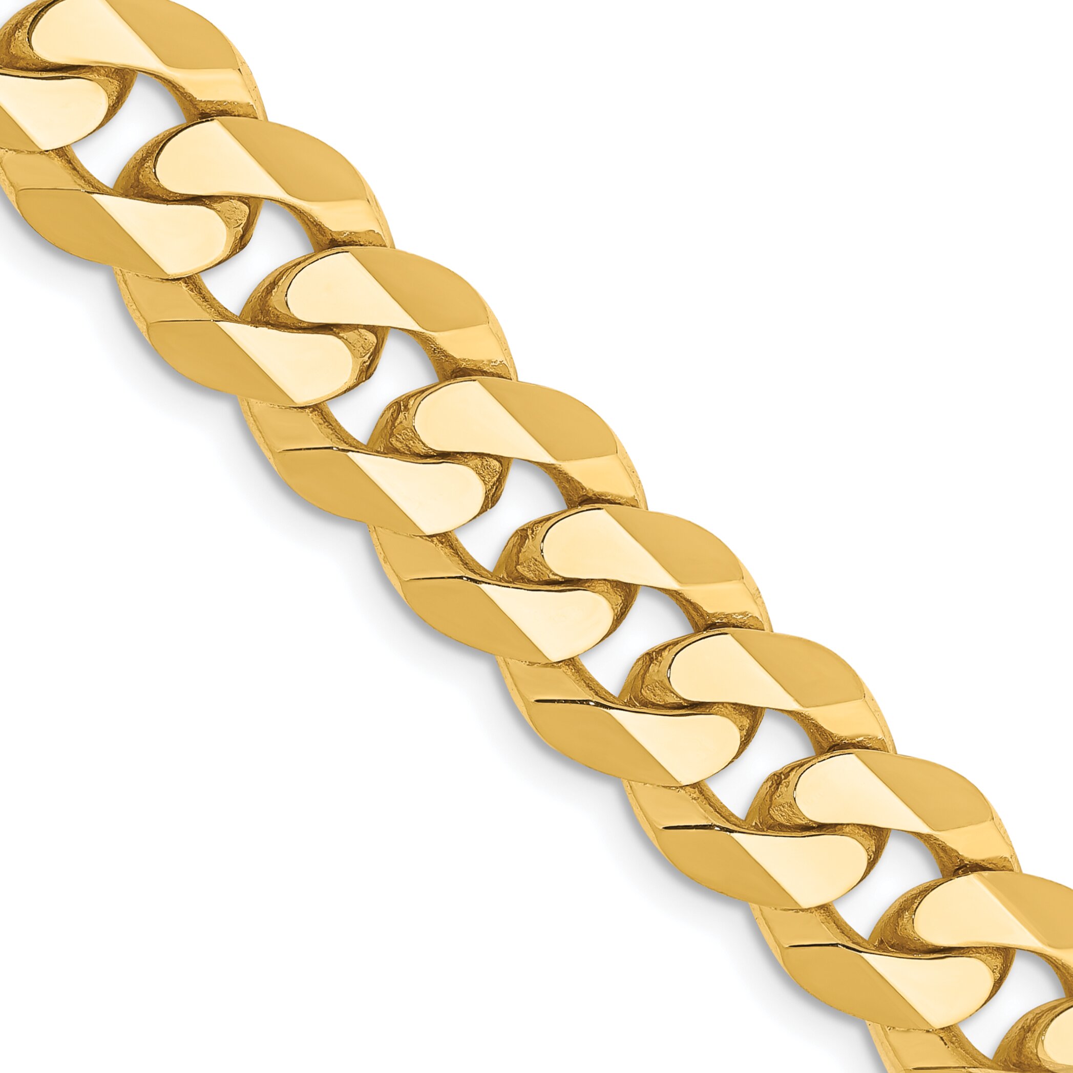 Findingking 14K Gold Beveled Curb Chain Necklace 20" 10mm