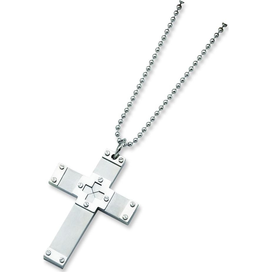 Findingking Stainless Steel Cross Necklace Mens Jewelry 24"