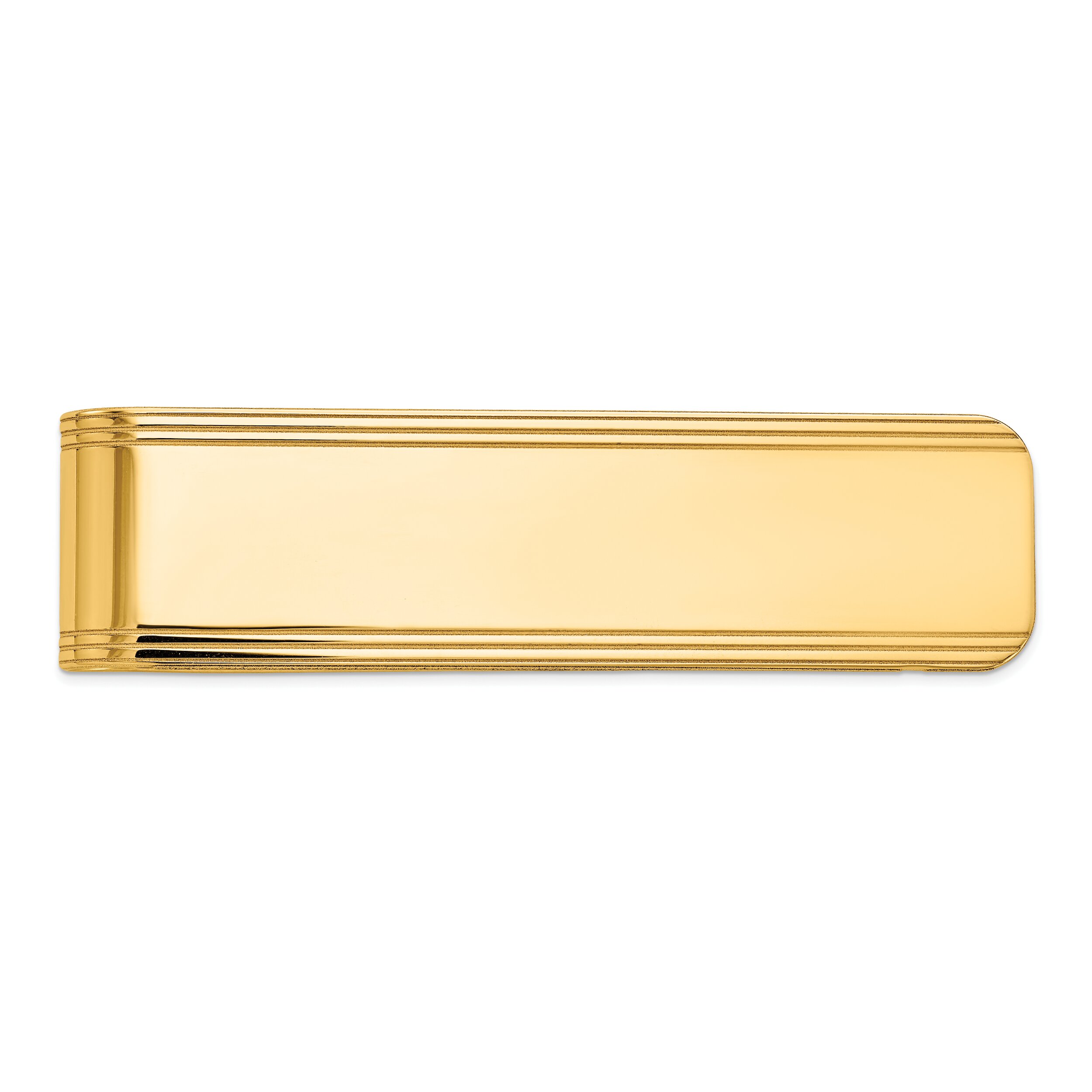 Findingking 14K Yellow Gold Money Clip Polished Mens Jewelry