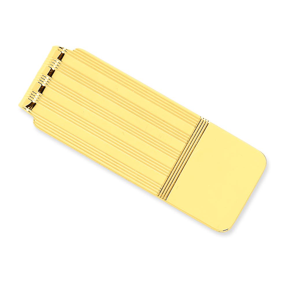 Findingking 14K Yellow Gold Money Clip Mens Jewelry Polished
