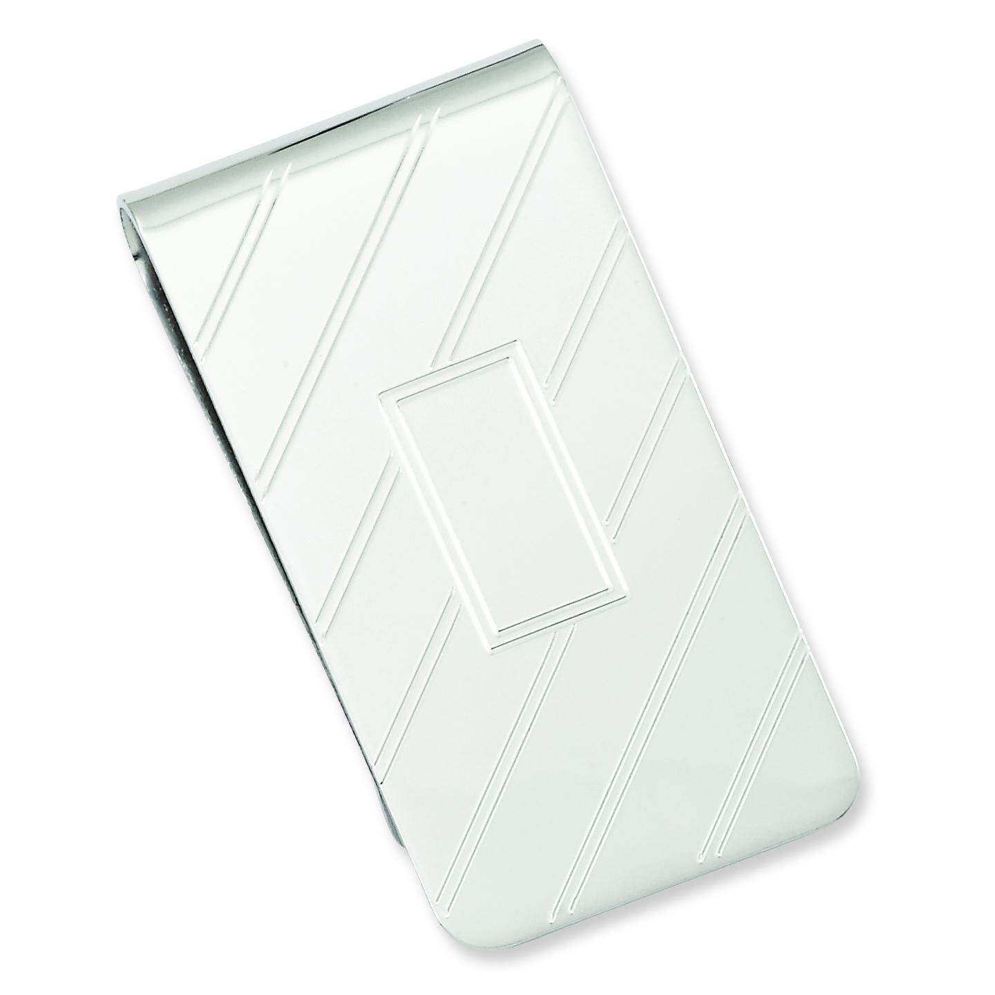 Findingking Silver Plated Rectangle Money Clip