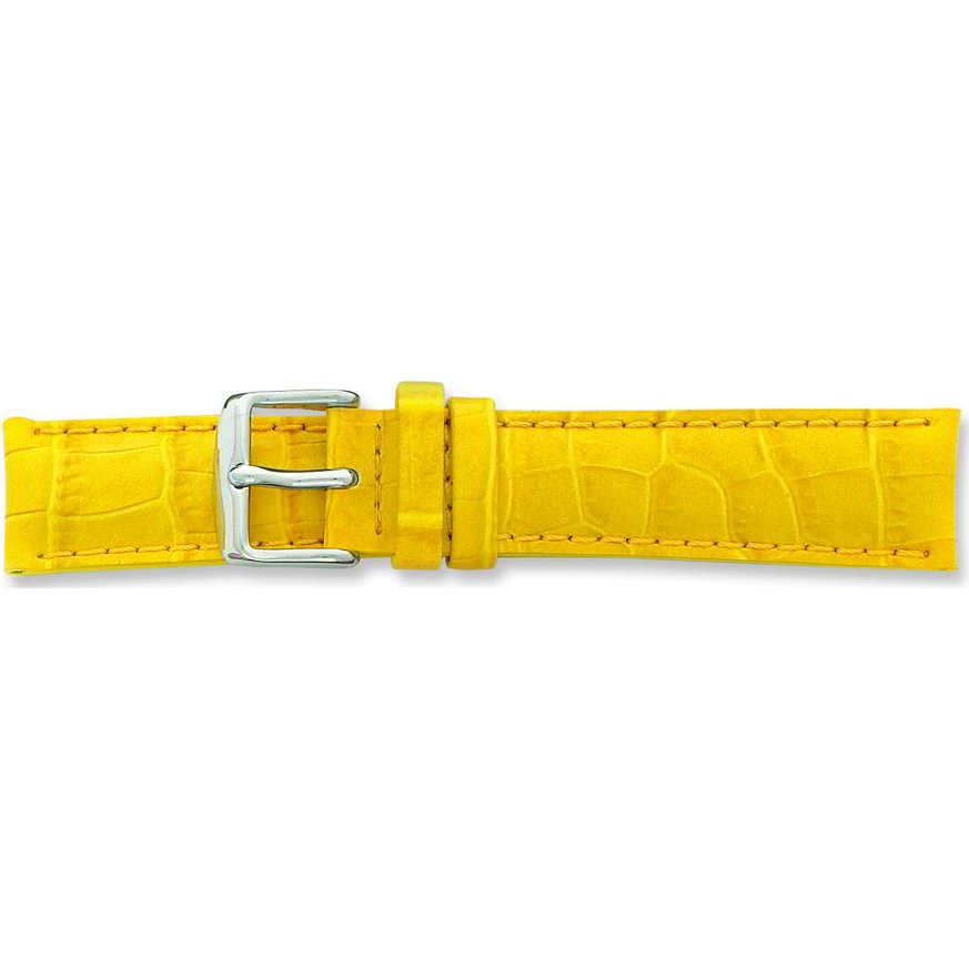 Findingking de Beer Yellow Crocodile Grain Leather Watch Band 24mm