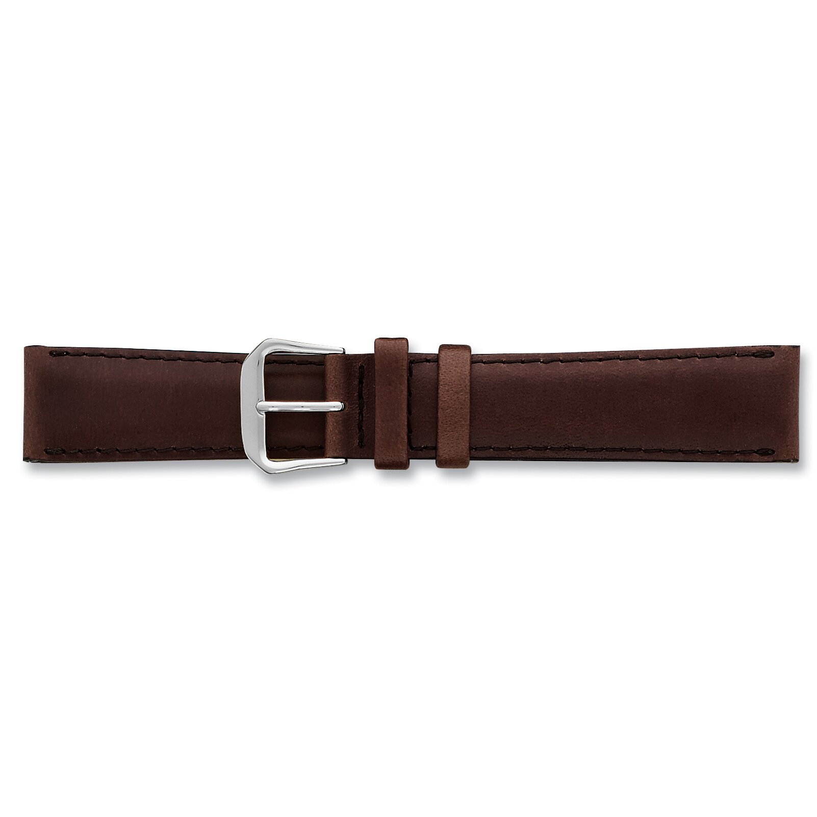 Findingking de Beer Brown Leather Watch Band 19mm Silver Color