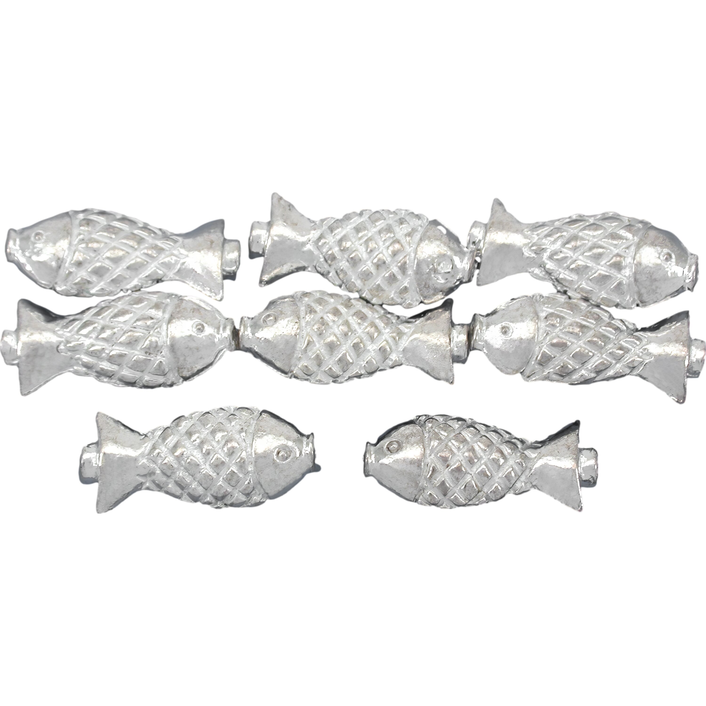 Findingking Fish Beads Silver Plated 18mm 15 Grams