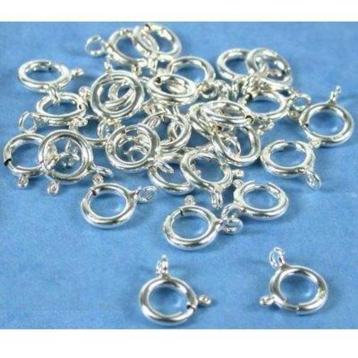 Findingking 30 Spring Ring Clasps Sterling Silver 7mm Chain Part