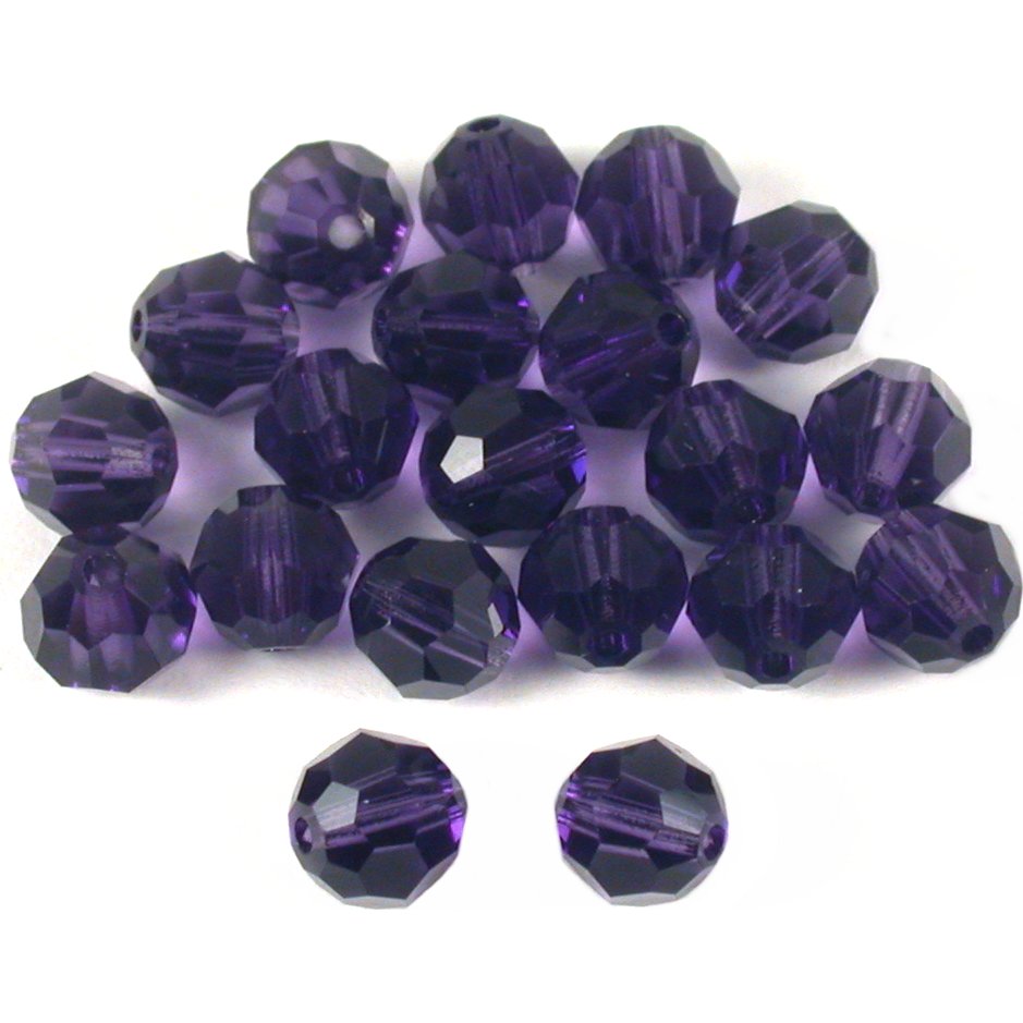 Findingking 20 Purple Velvet Round Swarovski Crystal Beads 5000 6mm