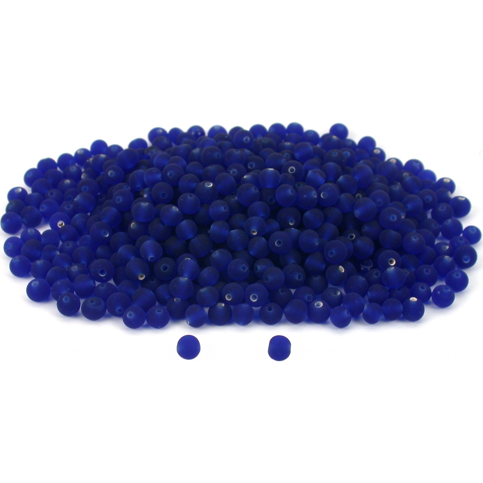 Findingking 50 Grams Dark Blue Evelina Frosted Glass Beads 4.5mm