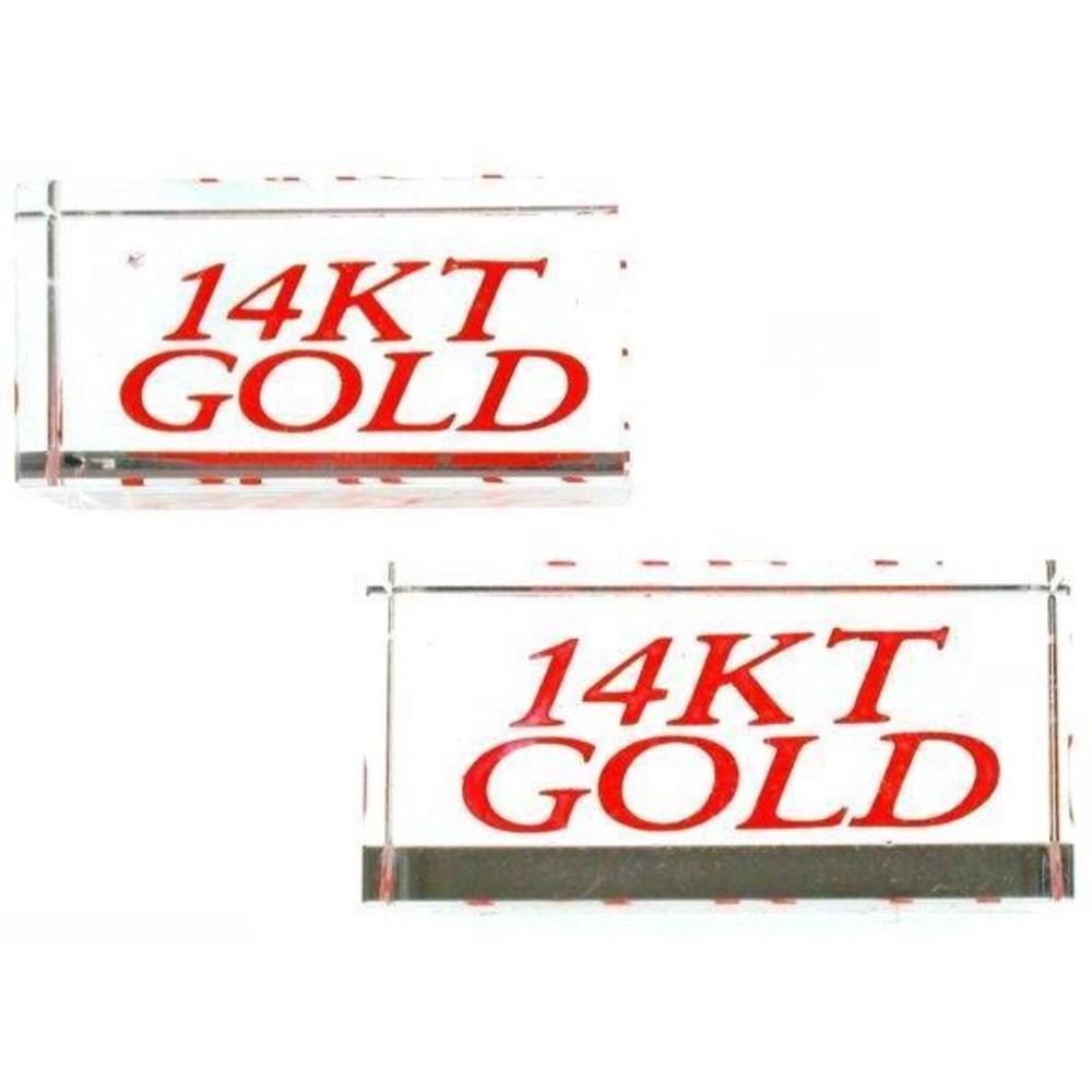 Findingking 2 Display Signs 14KT Gold Showcase Jewelry Countertop