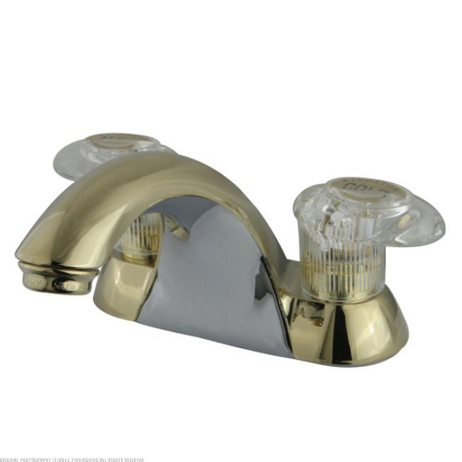 Findingking Kingston Brass Polished Brass 4" Centerset Lavatory Faucet without Pop Up
