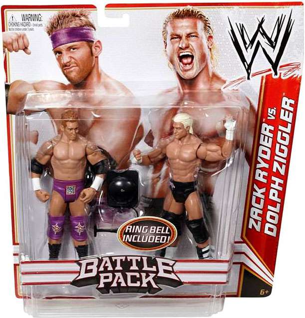 Mattel Wwe Wrestling Battle Pack Series 18 Zack Ryder Vs Dolph Ziggler Action Figure 2 Pack Ring Bell