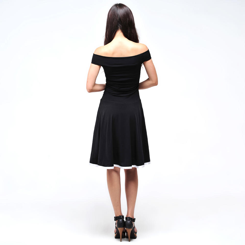 Evanese Women's Off Shoulder A Line Knee Length Cocktail Dress