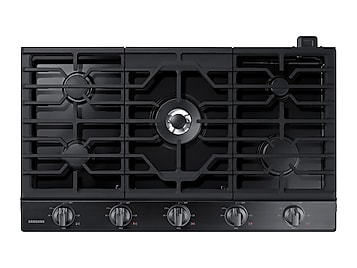 SAMSUNG NA36N6555TG 36 Smart Gas Cooktop with Illuminated Knobs in Black Stainless Steel