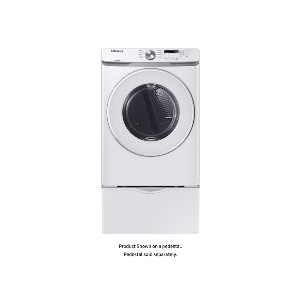 Samsung DVE45T6000W/A3 7.5 cf electric FL dryer w/ reversible door in White