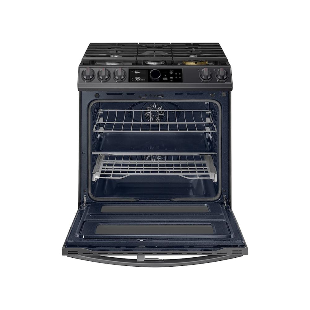 Samsung NY63T8751SG/AA 6.0 cf dual fuel slide-in w/ Flex Duo™, Smart Dial & Air Fry in Black Stainless