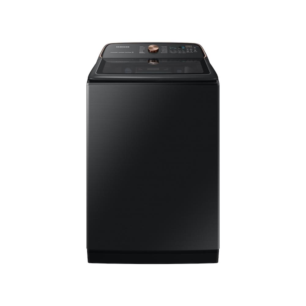 Samsung WA55A7700AV/US 5.5 cf Smart Top Load washer w/ Auto Dispense System and Super Speed in Brushed Black