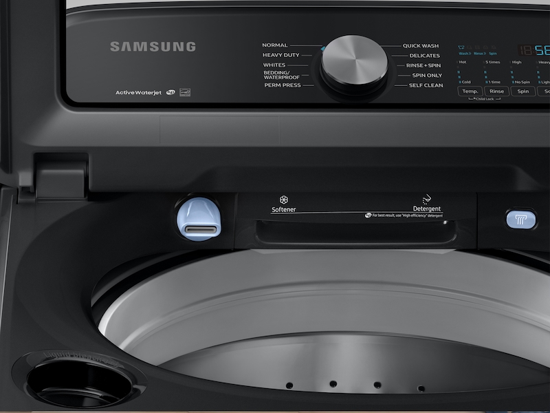 Samsung WA54R7200AV/US 5.4 cf Top Load washer w/ Active WaterJet in Black Stainless