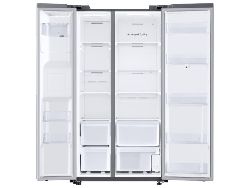 Samsung RS27T5561SR/AA 26.7 cu. ft. Large Capacity Side-by-Side Refrigerator with Touch Screen Family Hub in Stainless Steel