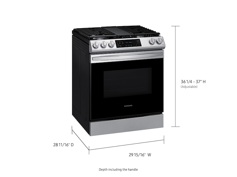 Samsung NX60T8311SS/AA 6.0 cu. ft. Smart Slide-in Gas Range with Convection in Stainless Steel