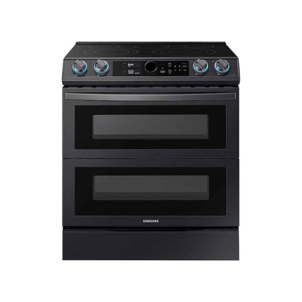 Samsung NE63T8751SG/AA 6.3 cu ft. Smart Slide-in Electric Range with Smart Dial, Air Fry, & Flex Duo in Black Stainless Steel