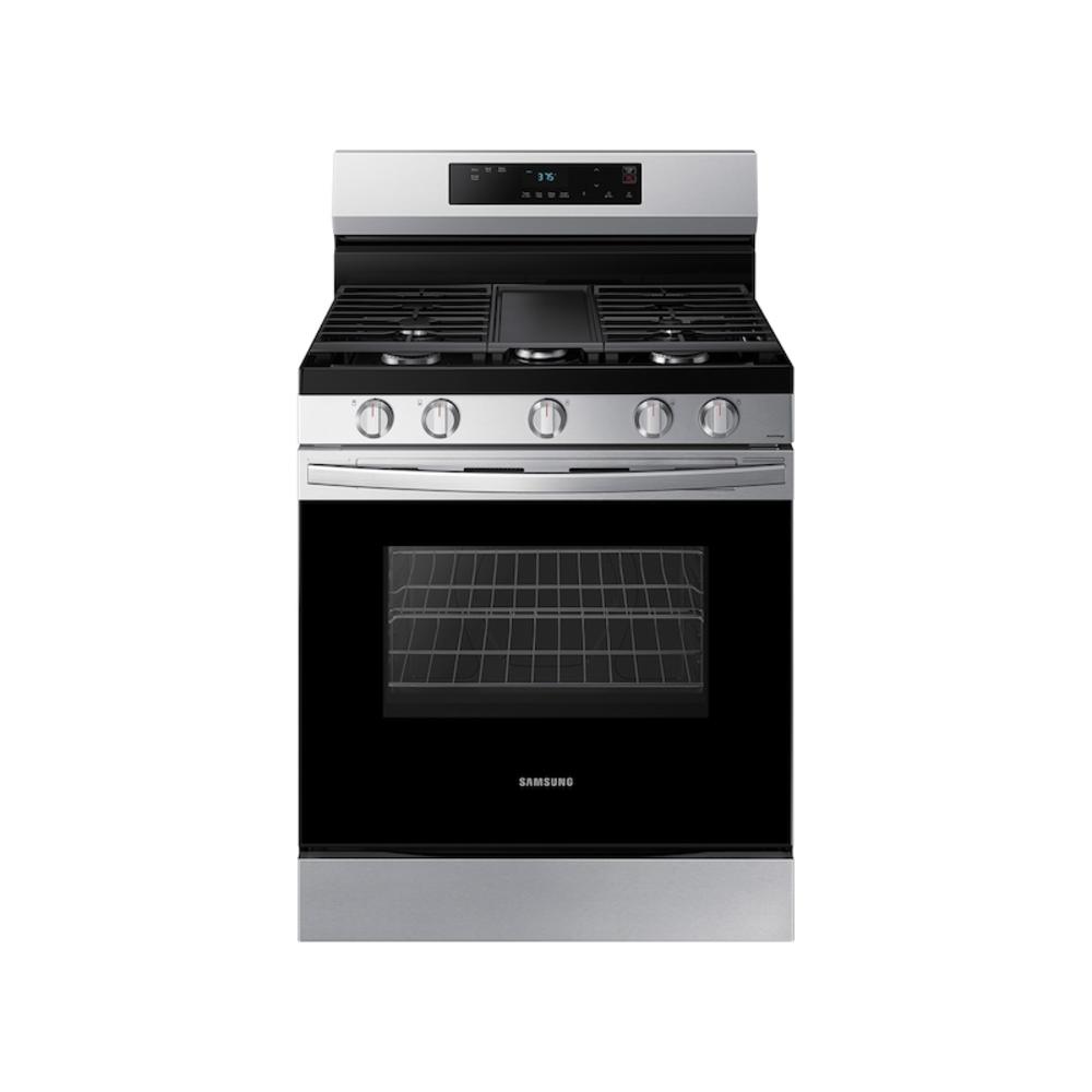 Samsung NX60A6111SS/AA 6.0 cu. ft. Smart Freestanding Gas Range with Integrated Griddle in Stainless Steel