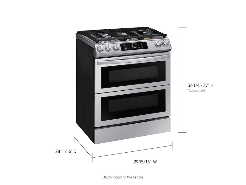 Samsung NX60T8751SS/AA 6.0 cu ft. Smart Slide-in Gas Range with Flex Duo, Smart Dial & Air Fry in Stainless Steel