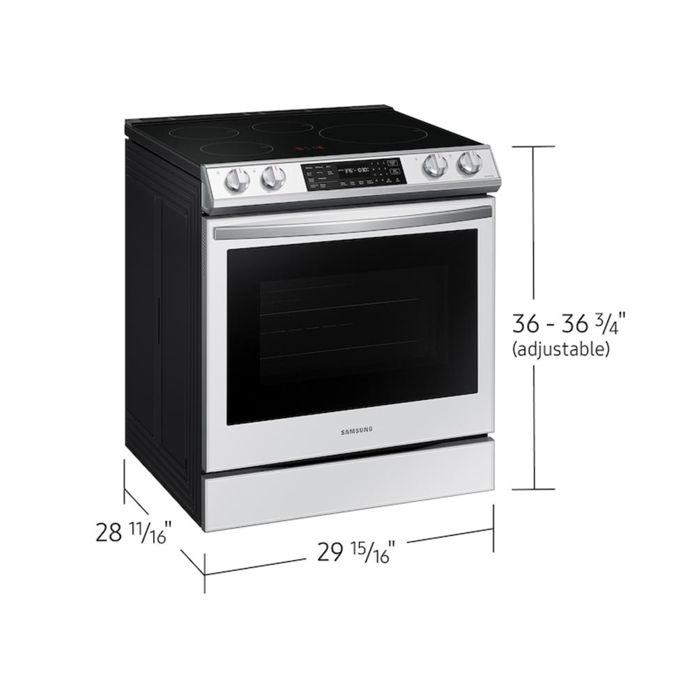 Samsung Bespoke 6.3 cu. ft. Smart Rapid Heat Induction Slide-in Range with Air Fry & Convection+ in White Glass