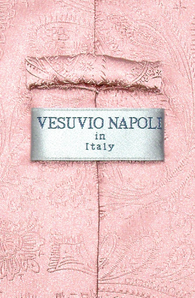 Vesuvio Napoli NeckTie PINK Color Paisley Design Men's Neck Tie