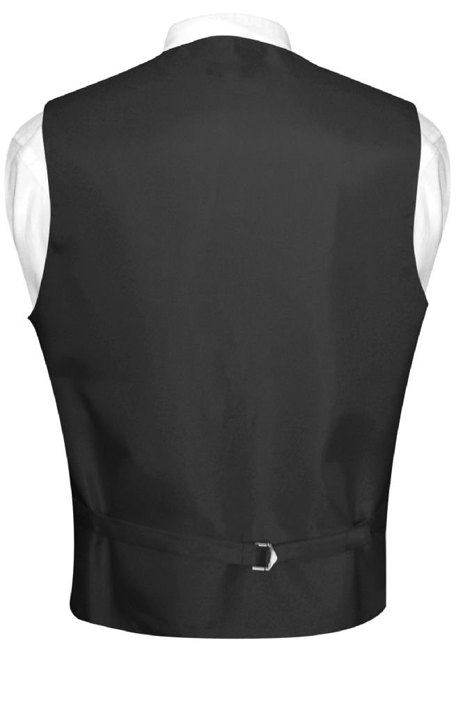 Vesuvio Napoli Men's Dress Vest & NeckTie Solid SILVER GRAY Neck Tie Set for Suit or Tuxedo