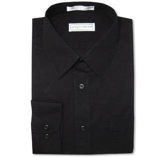 Men's Solid Color Convertible Cuff Dress Shirt - Regular Fit, 60% Cotton 40% Polyester