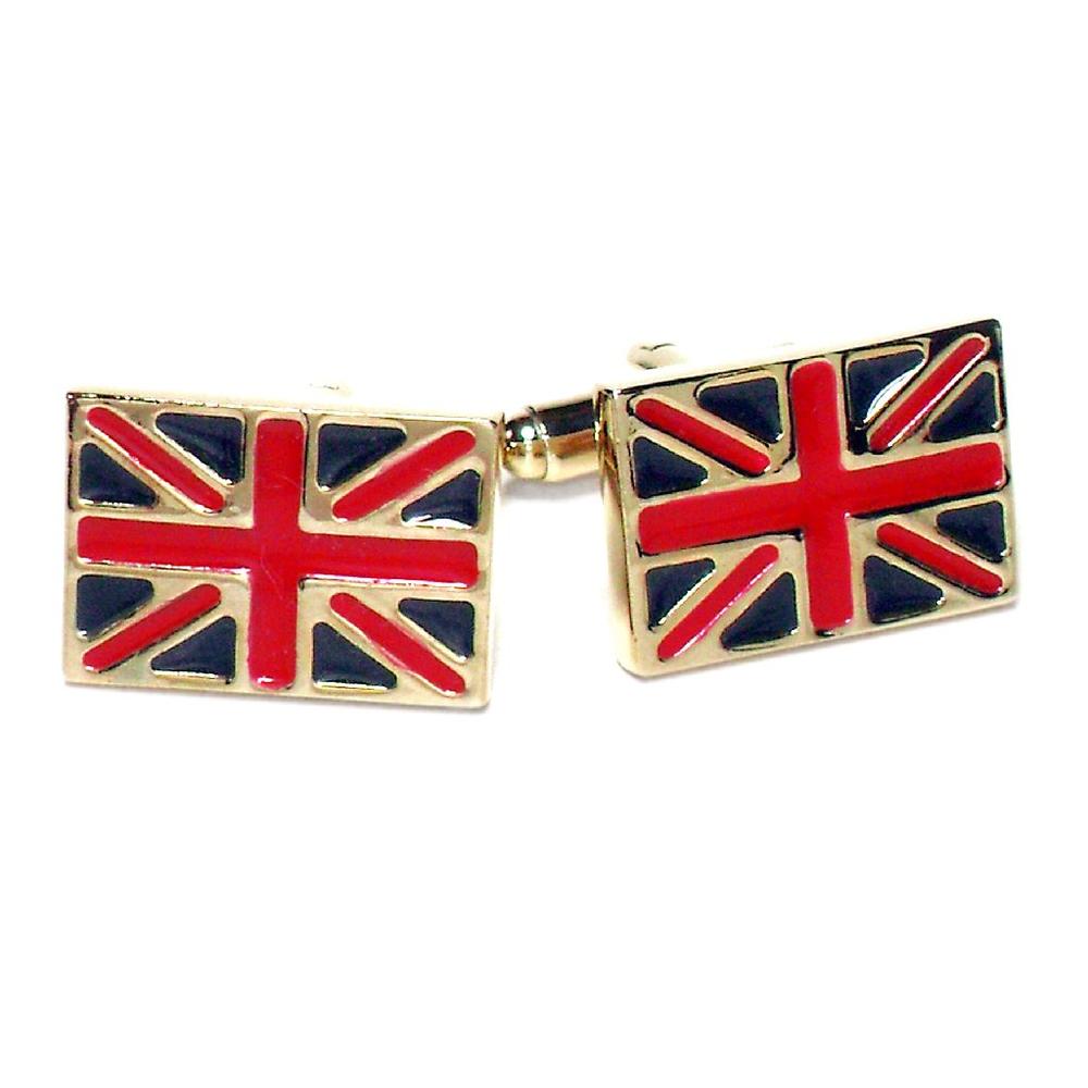 Krisar Gold-Tone Men's Cuff Links BRITISH FLAG Cufflinks