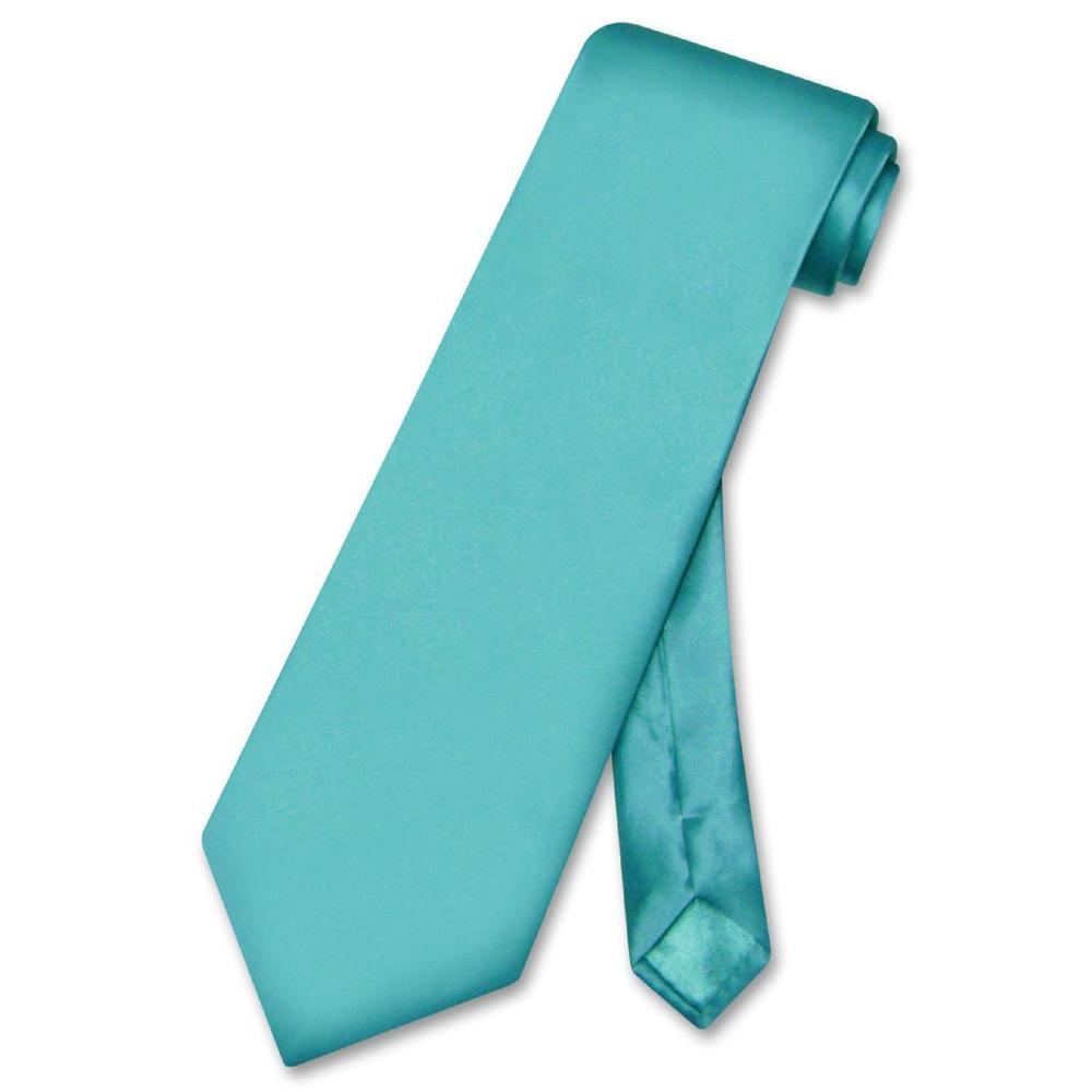 Biagio 100% SILK NeckTie Solid TURQUOISE Aqua Blue Color Men's Neck Tie