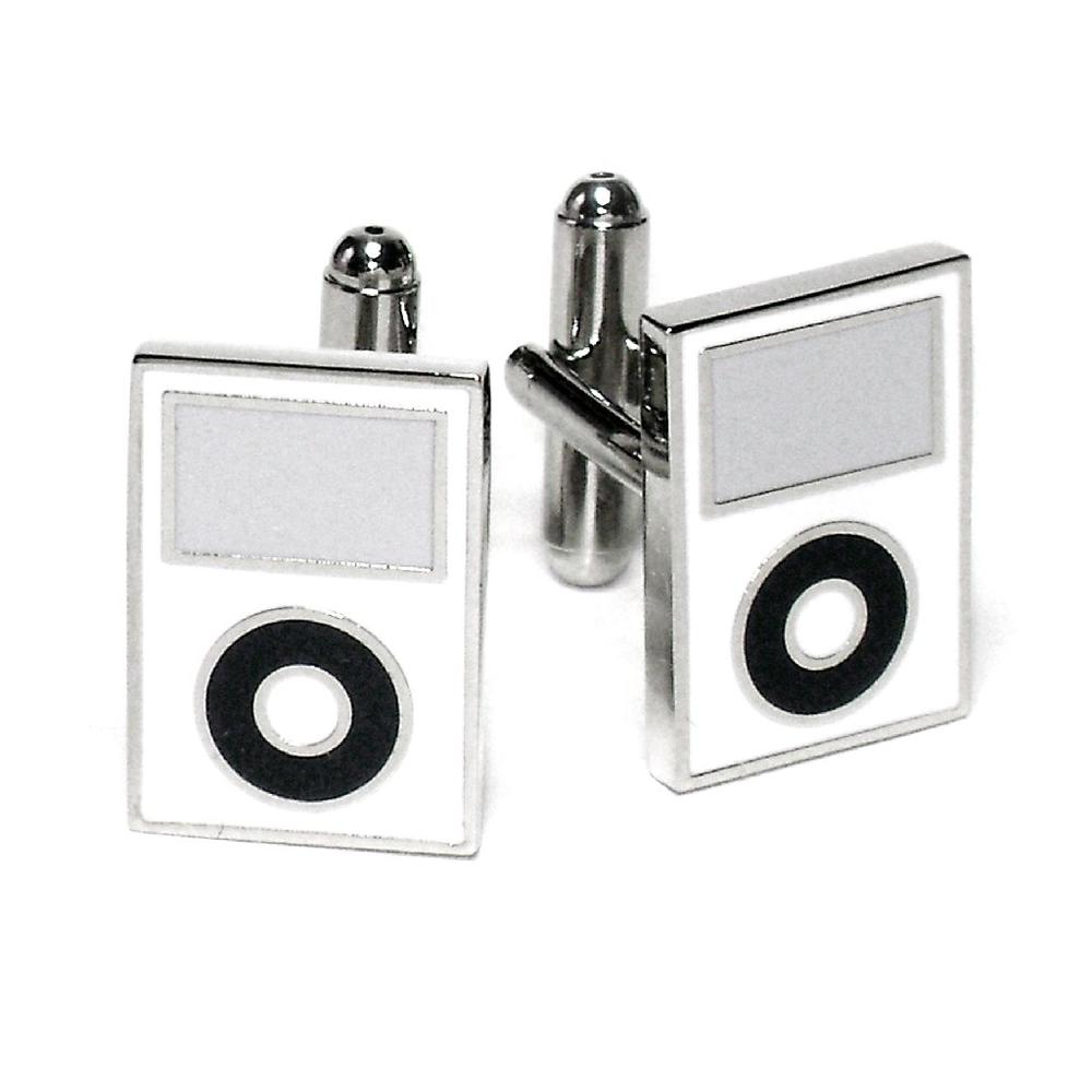 Krisar Silver-Tone Men's Cuff Links White MP3 Player Cufflinks
