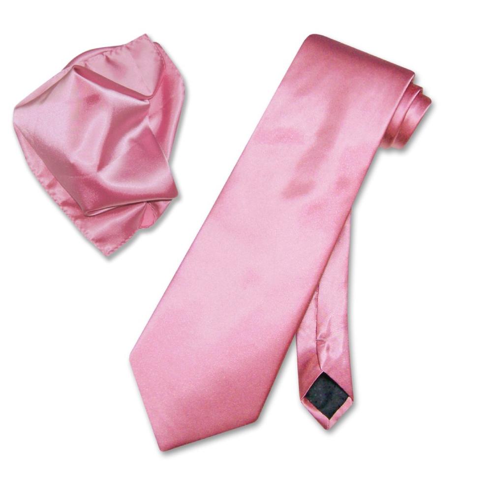 Antonio Ricci Solid HOT PINK FUCHSIA NeckTie Handkerchief Men's Neck Tie Set