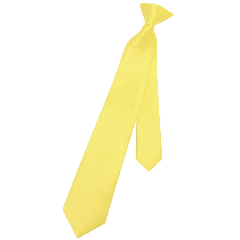 Vesuvio Napoli Boy's CLIP-ON NeckTie Solid GOLDEN YELLOW Color Youth Neck Tie