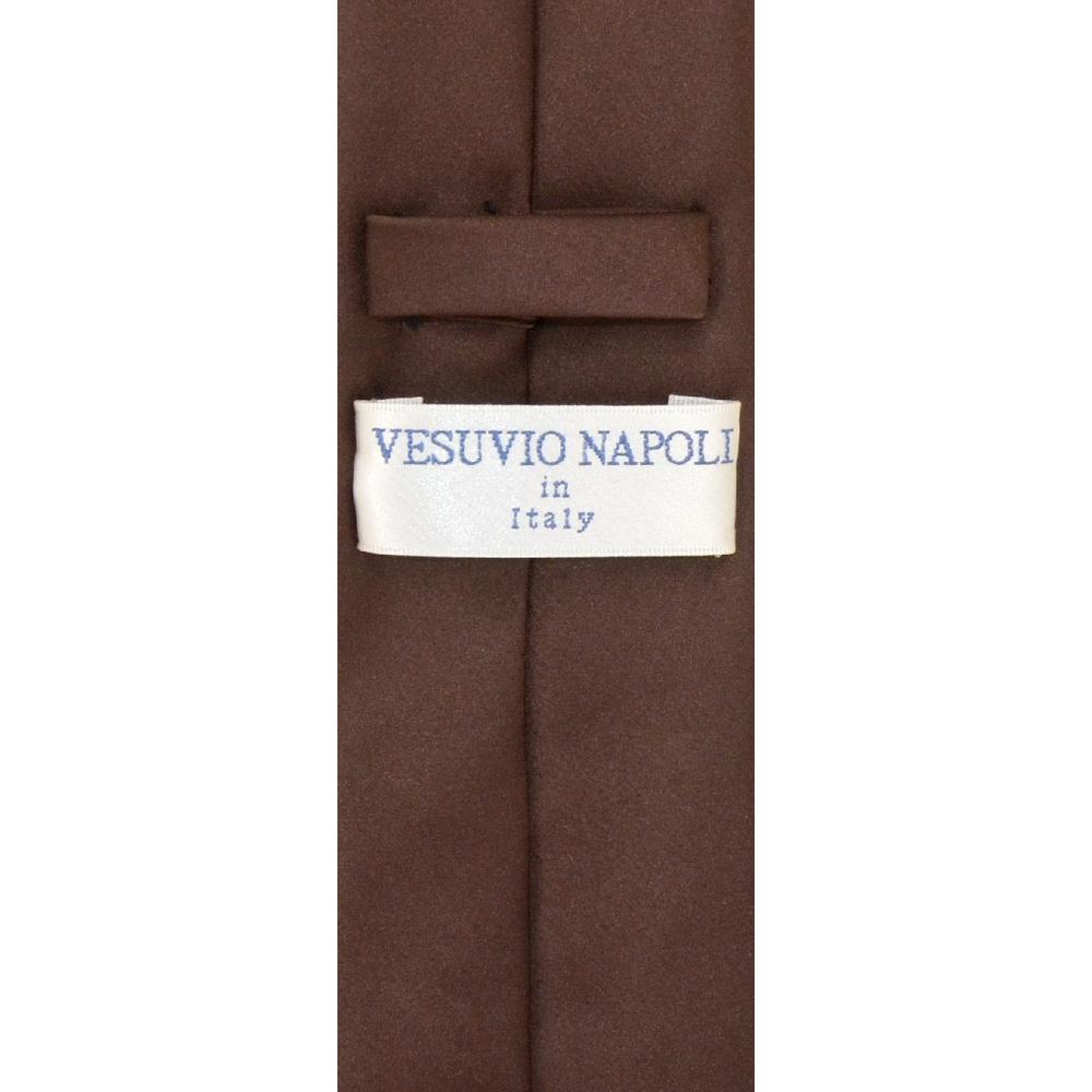 Vesuvio Napoli CHOCOLATE BROWN Skinny 2.5" NeckTie Handkerchief Neck Tie Set