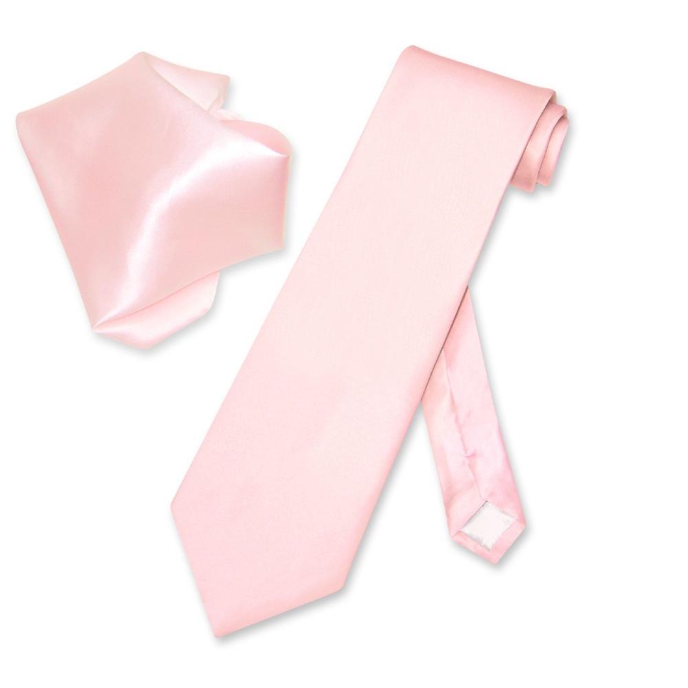 Biagio 100% SILK Solid LIGHT PINK Color NeckTie Handkerchief Men's Neck Tie Set